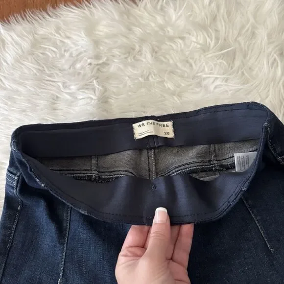 Free People We The Free Jayde Flare Jeans Dark Wash Womens Size 26 Boho Festival - Picture 12 of 15